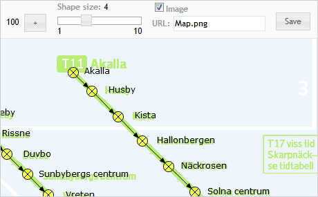 Routendiagramm für öffentliche Verkehrsmittel in ASP.NET