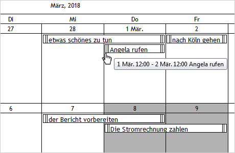 JavaScript Kalender in Deutsch