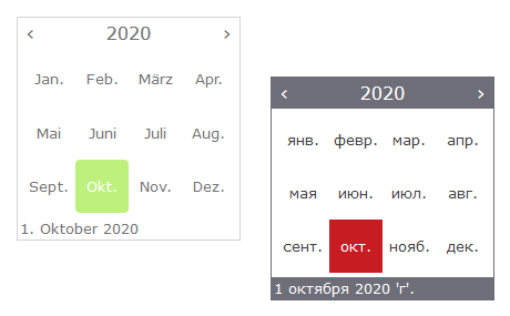 Localization in the JavaScript Calendar