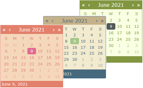 Themes in the JS Calendar Library