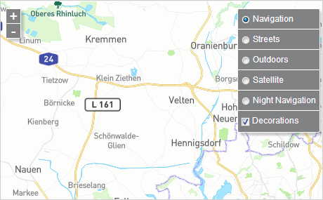 JavaScript-Map: Steuerungen