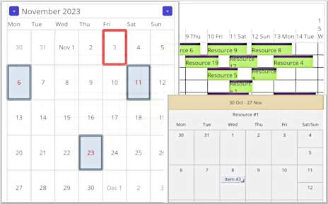 .NET MAUI Scheduler: Week Range, Month and Resource Views
