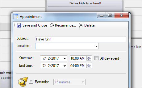 Scheduler Control: Recurrence