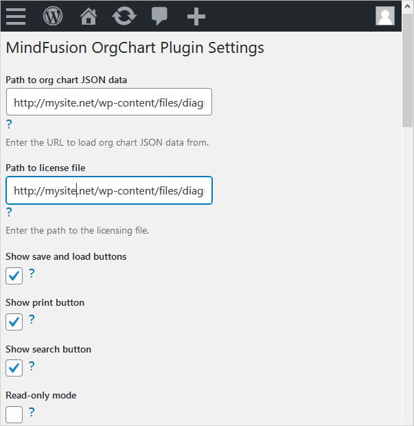 Org Chart Settings