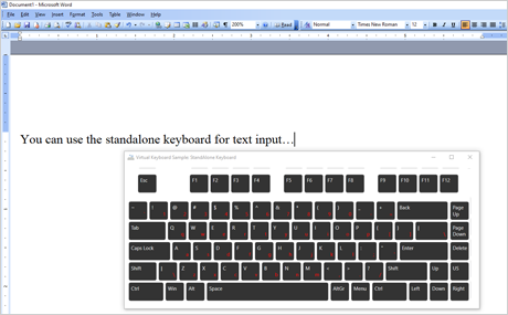 Virtuelle Tastatur: stand-alone Tastatur