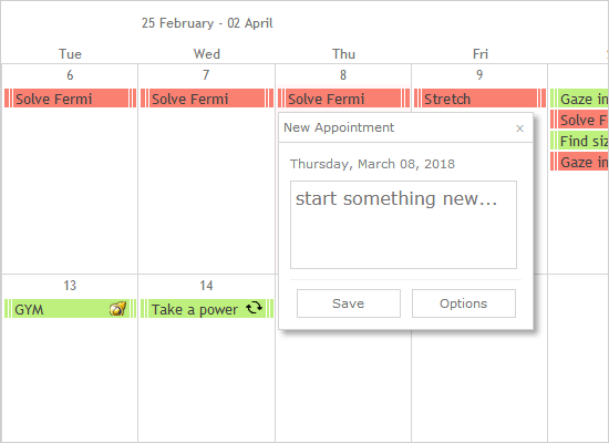 Js Calendar with Items Js Calendar with Items