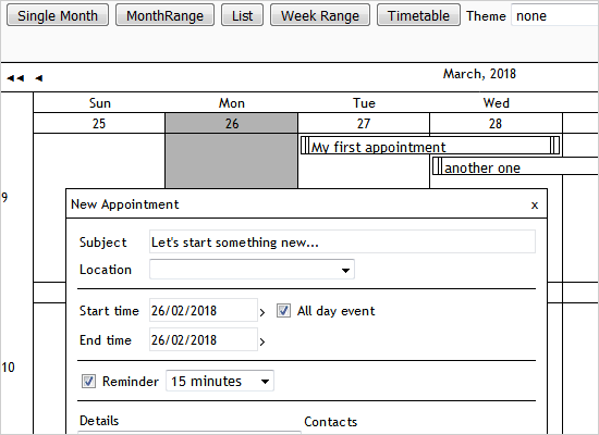 A Basic Calendar in JavaScript