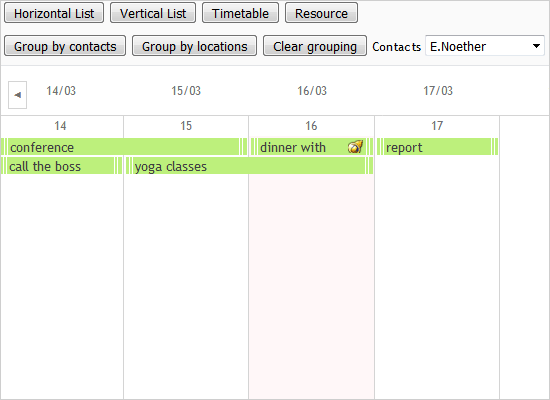 JavaScript Scheduling Library: Filter and Group Items