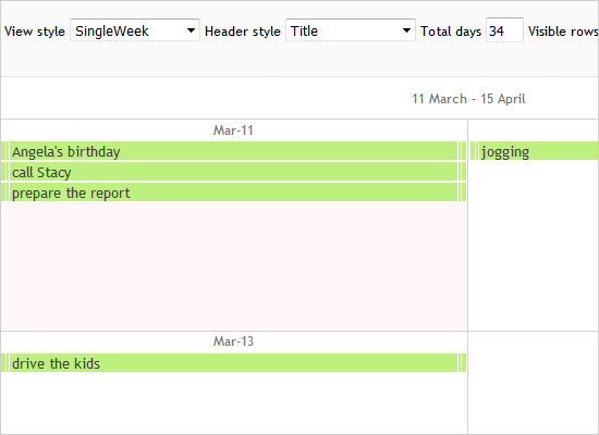 JavaScript Scheduler: Weekly Calendar